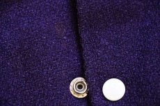 画像5: 60s CHIPPEWA VALLEY メルトン ウール 袖革スタジャン 紫×クリーム 42 (5)