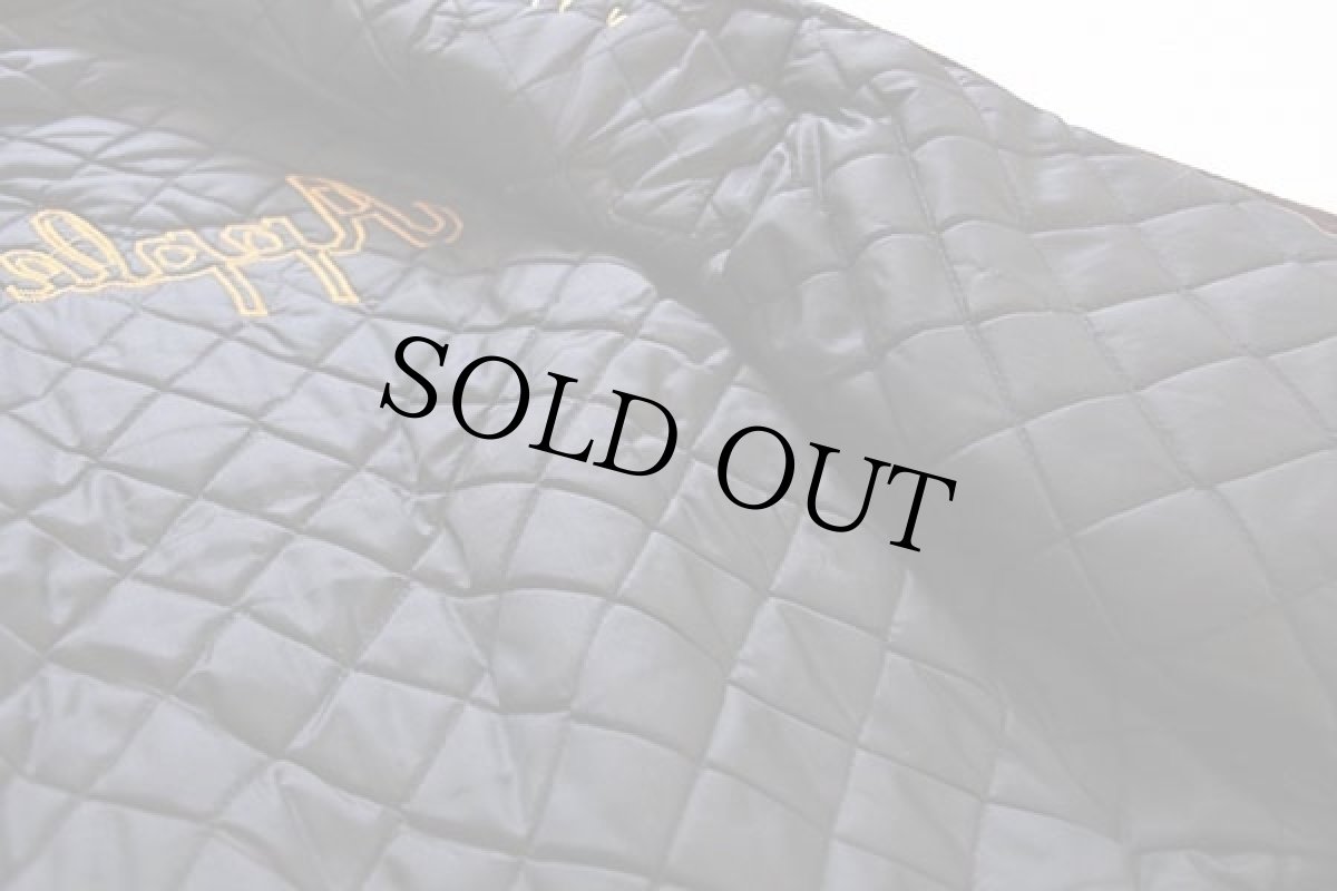 画像6: 80s USA製 TROPHY JACKETS パッチ付き メルトン ウール 袖革スタジャン 茶 M (6)