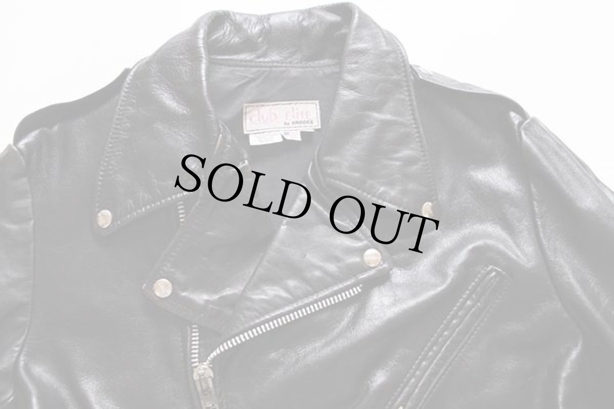 画像3: 80s USA製 Club EliTE by BROOKSブルックス ダブルライダース レザージャケット 黒 42 (3)