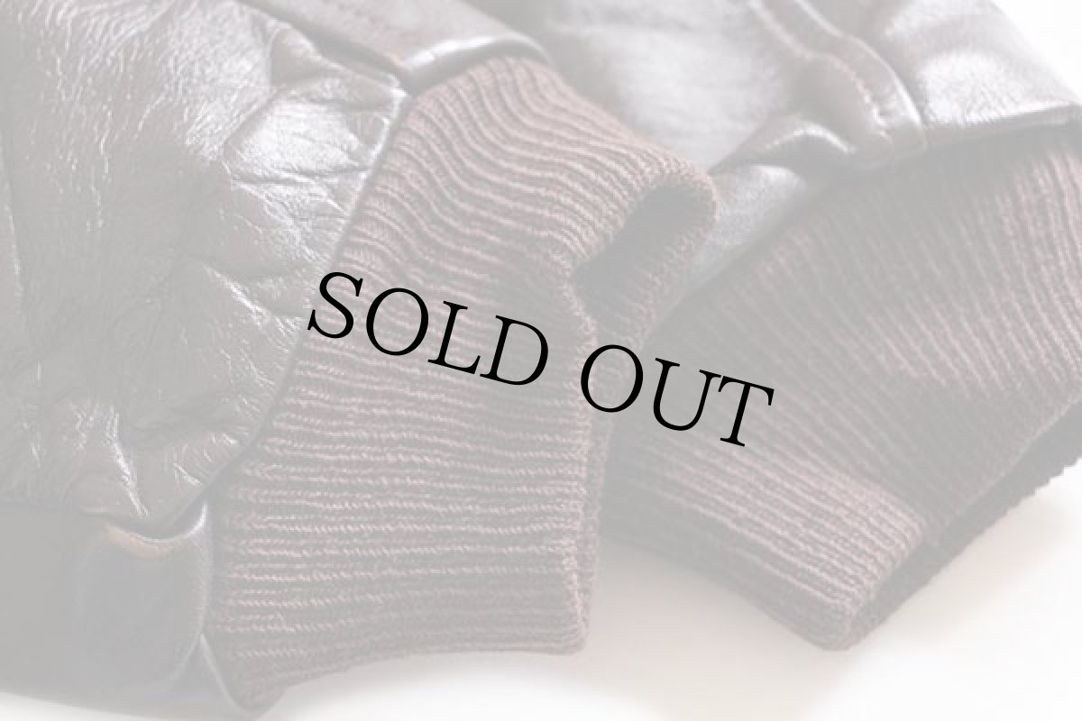 画像7: 80s USA製 TROPHY JACKETS パッチ付き メルトン ウール 袖革スタジャン 茶 M (7)