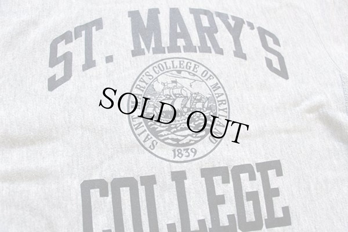 画像2: 90s USA製 Championチャンピオン ST.MARY'S COLLEGE リバースウィーブ スウェット 杢グレー L (2)