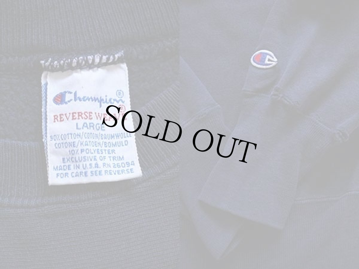 画像3: 90s USA製 Championチャンピオン ワンポイント リバースウィーブ スウェット 紺 L (3)