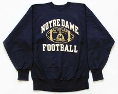 画像1: 90s USA製 Championチャンピオン NOTRE DAME FOOTBALL リバースウィーブ スウェット 紺 XL (1)