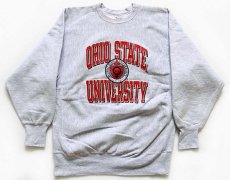 画像1: 90s USA製 Championチャンピオン OHIO STATE UNIVERSITY リバースウィーブ スウェット 杢グレー XL (1)