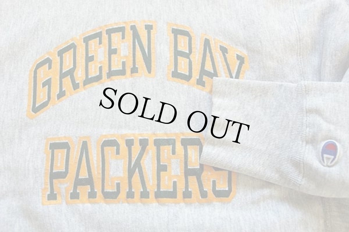 画像2: 80s USA製 Championチャンピオン GREEN BAY PACKERS リバースウィーブ スウェット 杢グレー M (2)