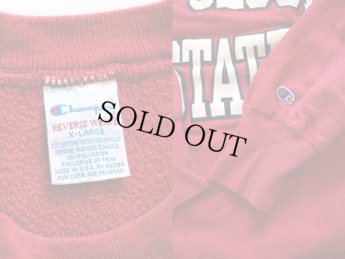 画像3: 90s USA製 Championチャンピオン ST.CLOUD STATE リバースウィーブ スウェット 赤 XL (3)