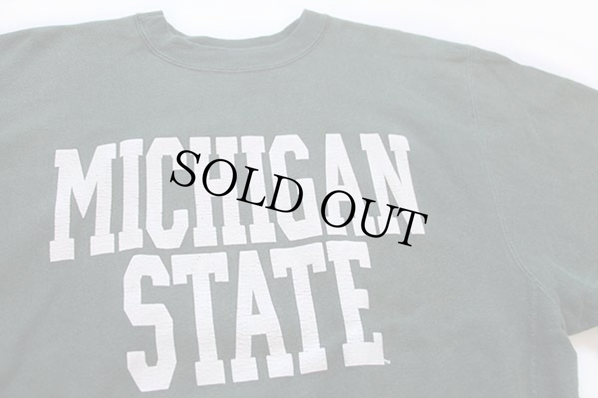 画像2: 90s メキシコ製 Championチャンピオン MICHIGAN STATE リバースウィーブ スウェット 緑 L (2)