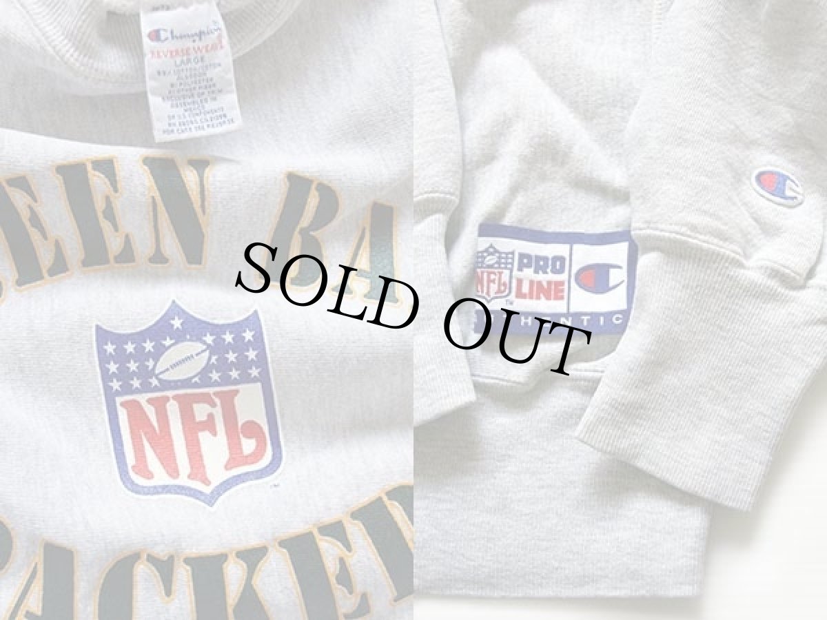 画像3: 90s メキシコ製 Championチャンピオン GREEN BAY PACKERS リバースウィーブ スウェット 杢グレー L (3)