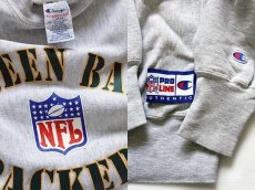 画像3: 90s メキシコ製 Championチャンピオン GREEN BAY PACKERS リバースウィーブ スウェット 杢グレー L (3)