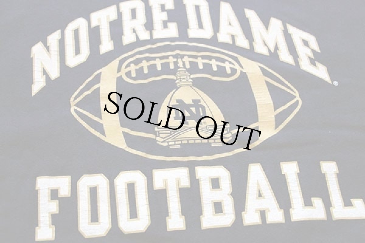 画像2: 90s USA製 Championチャンピオン NOTRE DAME FOOTBALL リバースウィーブ スウェット 紺 XL (2)