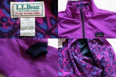 画像3: 90s USA製 L.L.Bean Three-Season Jacket 総柄フリースライナー ナイロンジャケット 紫 W-L (3)