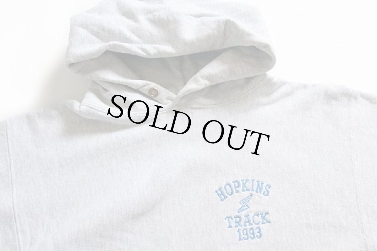 画像2: 90s USA製 Championチャンピオン ウイングフット 刺繍 リバースウィーブ スウェットパーカー 杢グレー XXL (2)