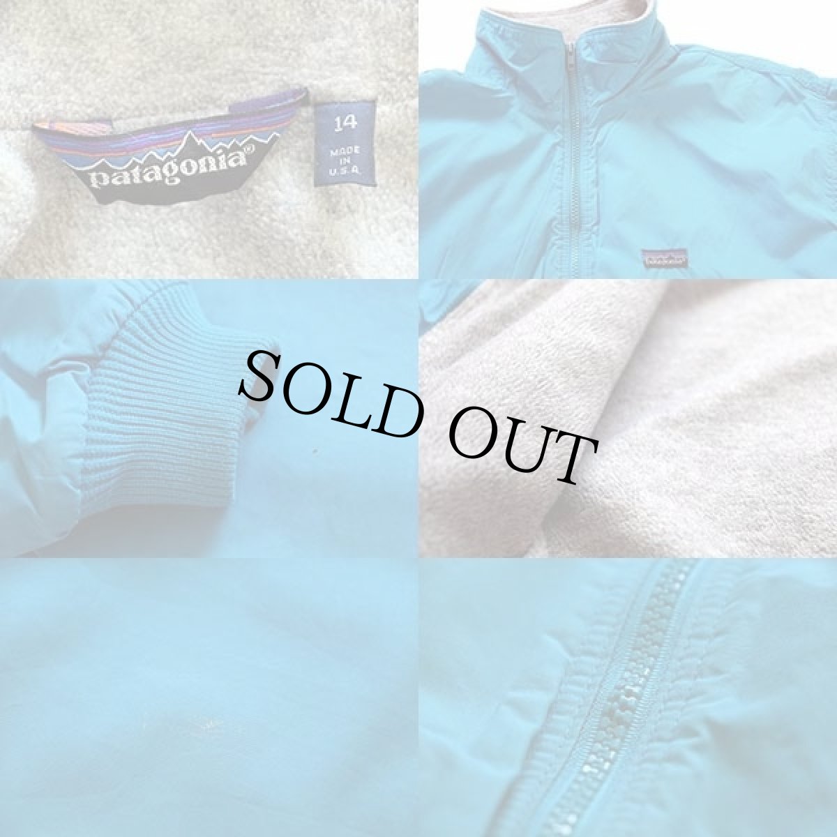 画像3: 80s USA製 patagoniaパタゴニア フリースライナー ナイロンジャケット 水色 14★シェルドシンチラ (3)