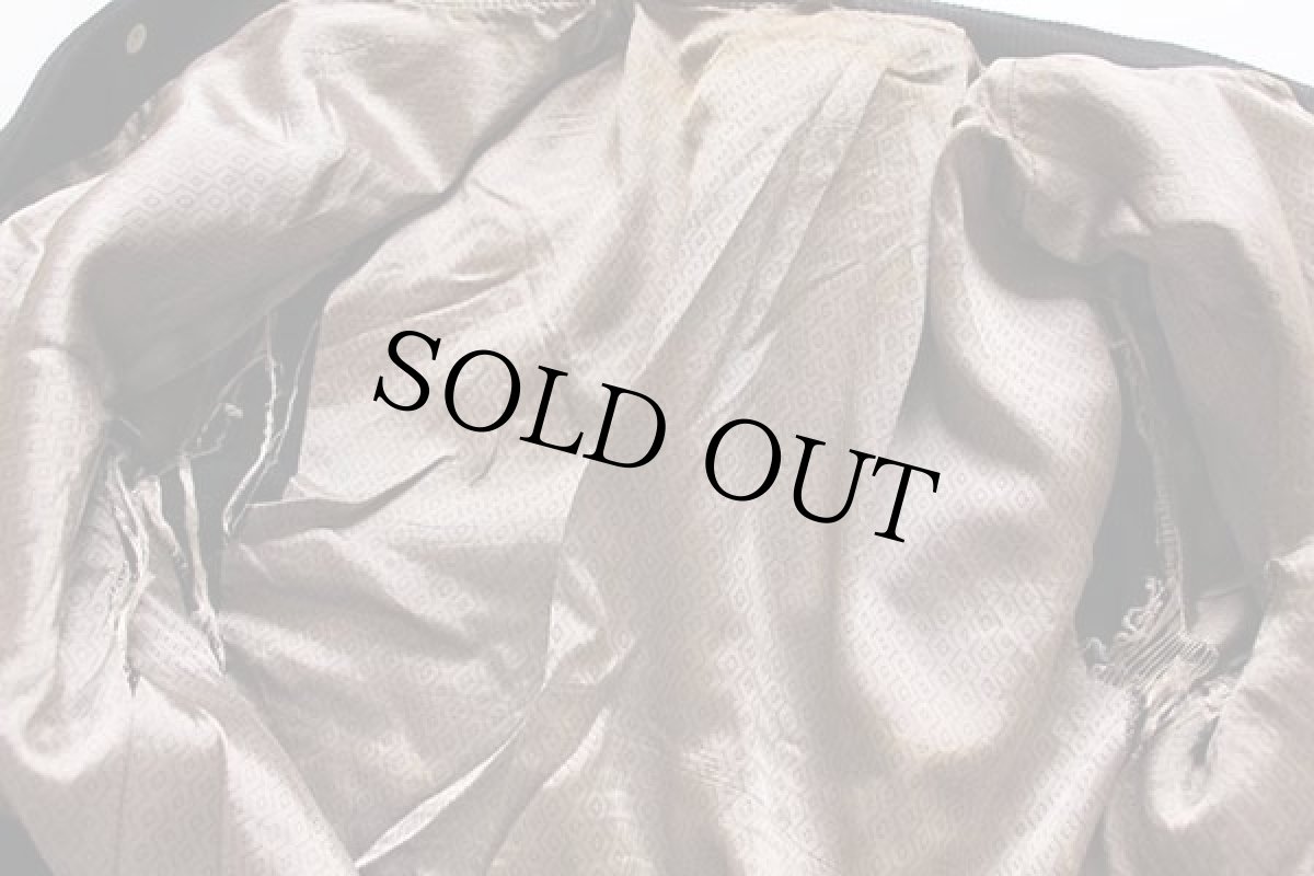 画像8: 60s BUTWINバトウィン メルトン ウール 袖革スタジャン 黒×黒 44 (8)