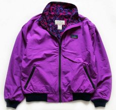 画像1: 90s USA製 L.L.Bean Three-Season Jacket 総柄フリースライナー ナイロンジャケット 紫 W-L (1)