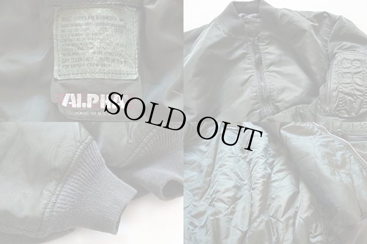 画像3: 90s USA製 ALPHAアルファ MA-1 グランドクルー フライトジャケット XL (3)