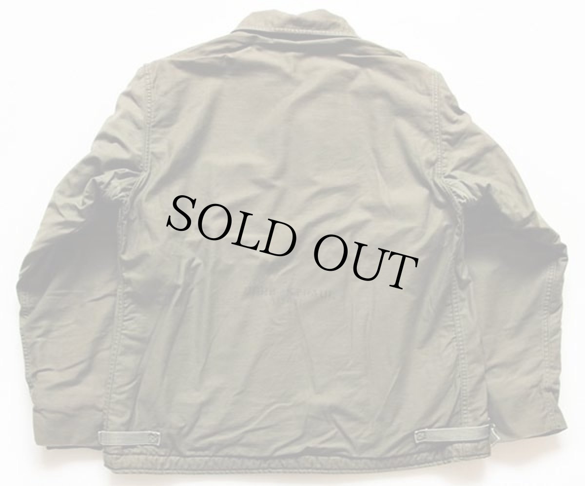 画像2: 80s 米軍 U.S.NAVY A-2 ステンシル デッキジャケット オリーブ L (2)