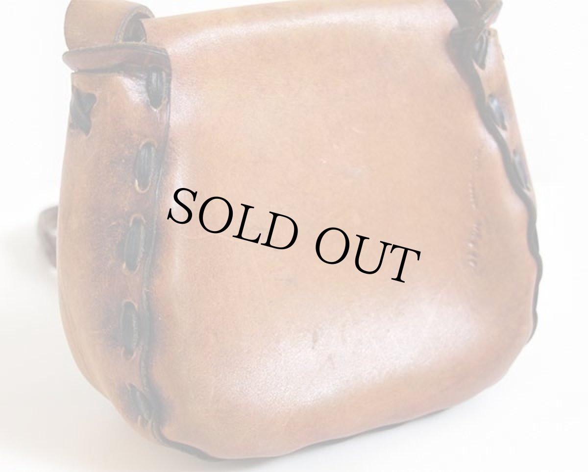 画像2: 70s カービング 花柄 レザー ショルダーバッグ 茶 (2)