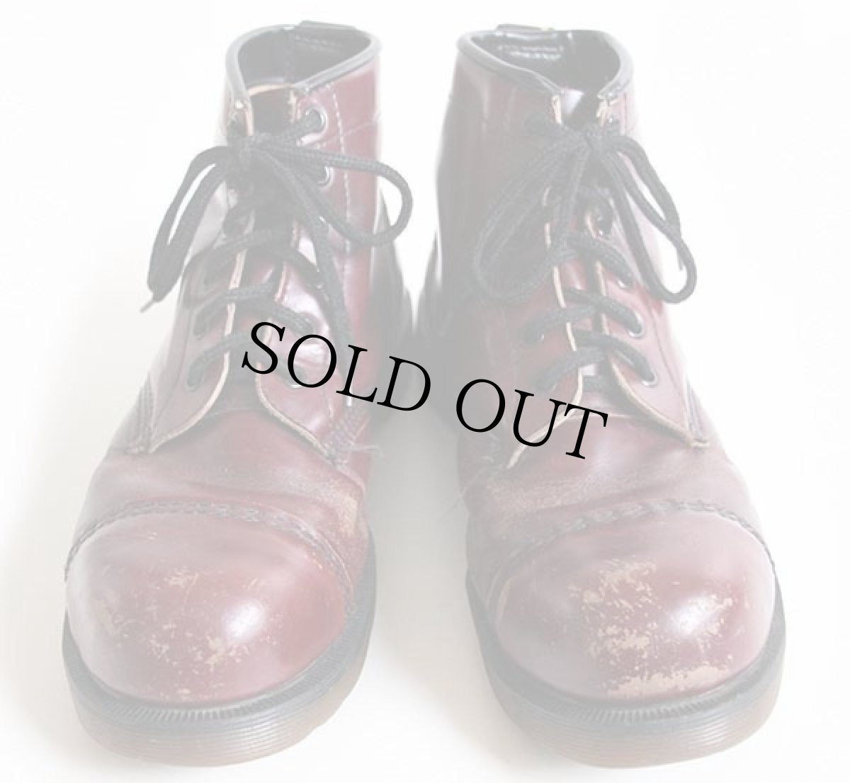 画像3: 英国製 DR.MARTENSドクターマーチン キャップトゥ 6ホールブーツ チェリーレッド UK8 (3)