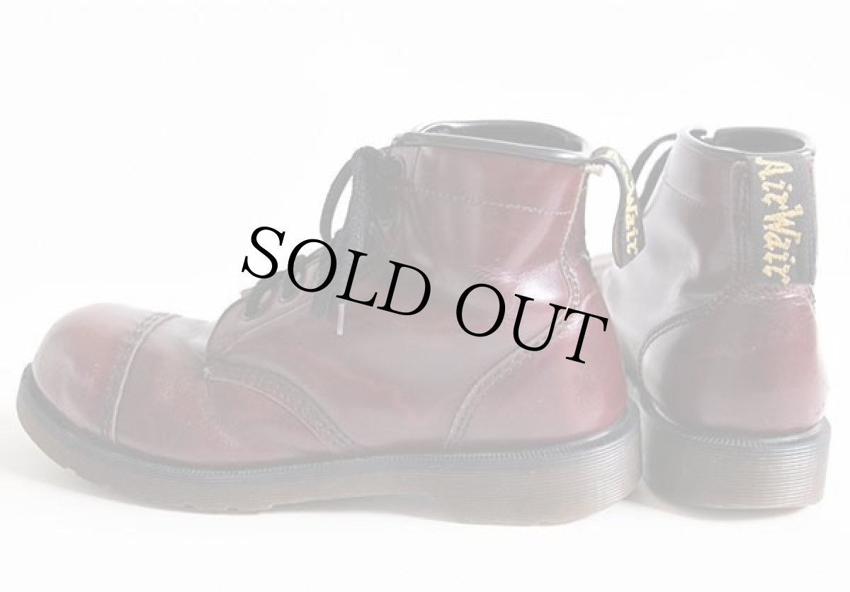 画像2: 英国製 DR.MARTENSドクターマーチン キャップトゥ 6ホールブーツ チェリーレッド UK8 (2)