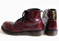 画像2: 英国製 DR.MARTENSドクターマーチン キャップトゥ 6ホールブーツ チェリーレッド UK8 (2)