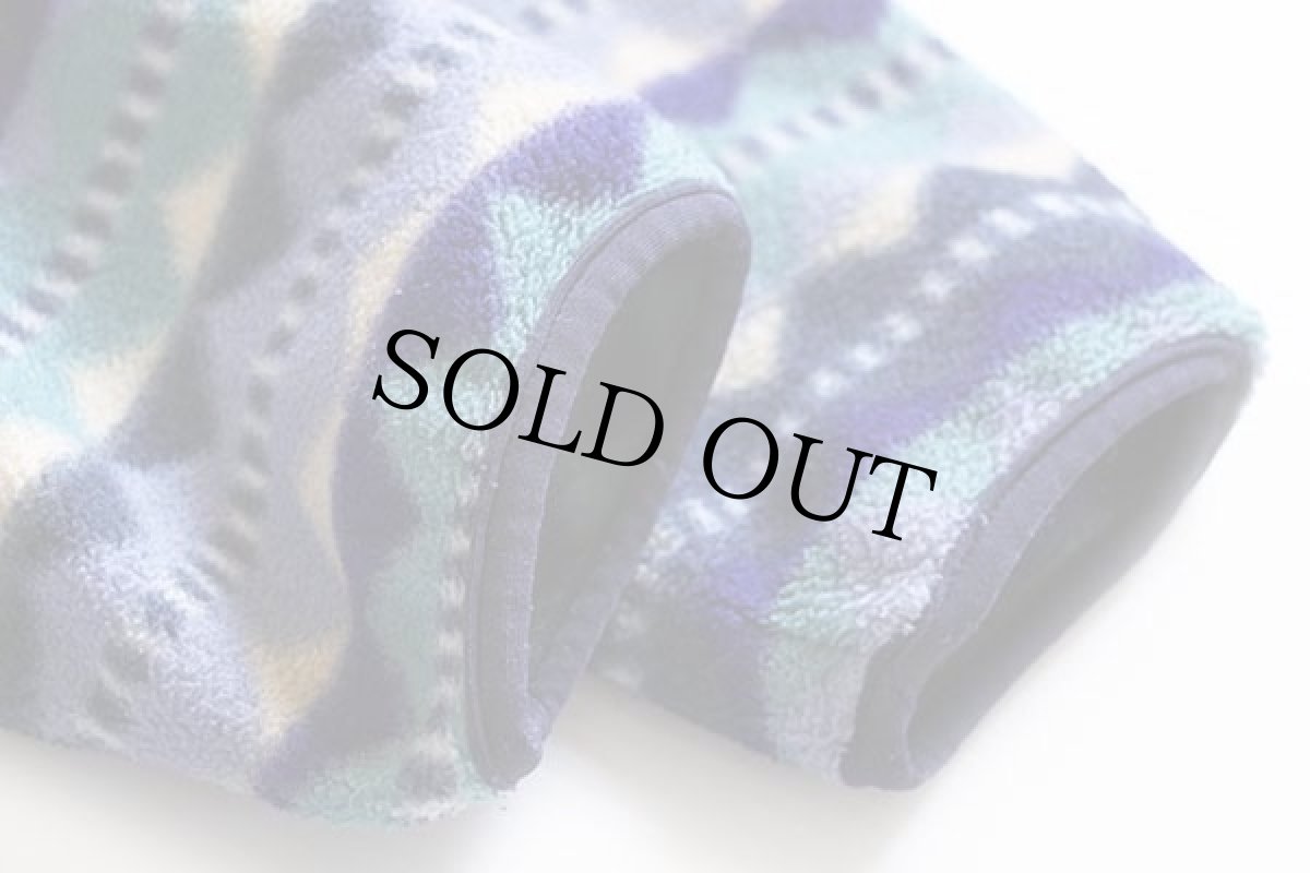 画像6: 90s USA製 patagoniaパタゴニア ダイヤモンド 総柄 フリース スナップT M (6)