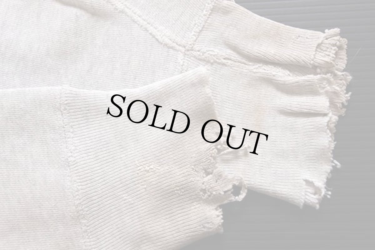 画像5: 70s USA製 Championチャンピオン 単色タグ 無地 目無し リバースウィーブ スウェット ボロ 杢ライトグレー L (5)