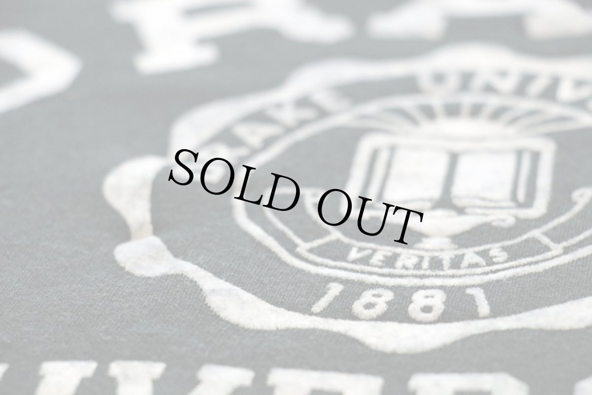 画像4: 60s DRAKE UNIVERSITY フロッキープリント コットン スウェット 黒 (4)