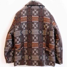 画像2: 90s USA製 Woolrichウールリッチ フォークロア柄 キルティングライナー ウール ラグジャケット W-M (2)