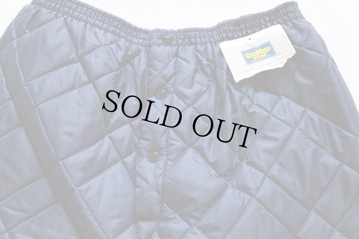 画像2: デッドストック★80s USA製 OSHKOSH B'GOSH ナイロン キルティング ライナーパンツ 紺 L/R (2)