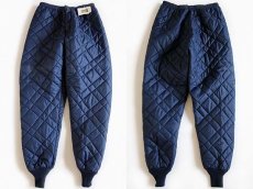 画像1: デッドストック★80s USA製 OSHKOSH B'GOSH ナイロン キルティング ライナーパンツ 紺 L/R (1)