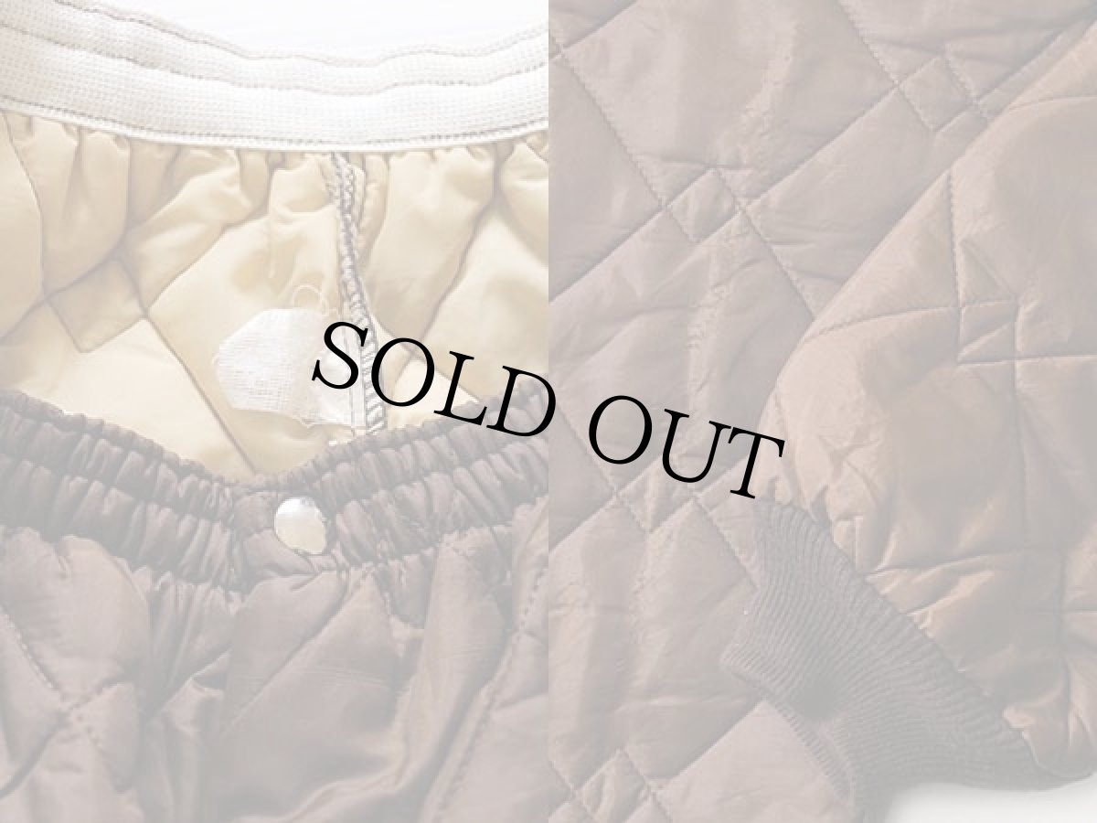 画像3: 70s UNKNOWN ナイロン キルティング ライナーパンツ 茶 (3)