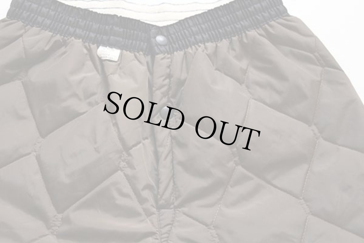 画像2: 80s USA製 UNKNOWN ナイロン キルティング ライナーパンツ 茶 M (2)