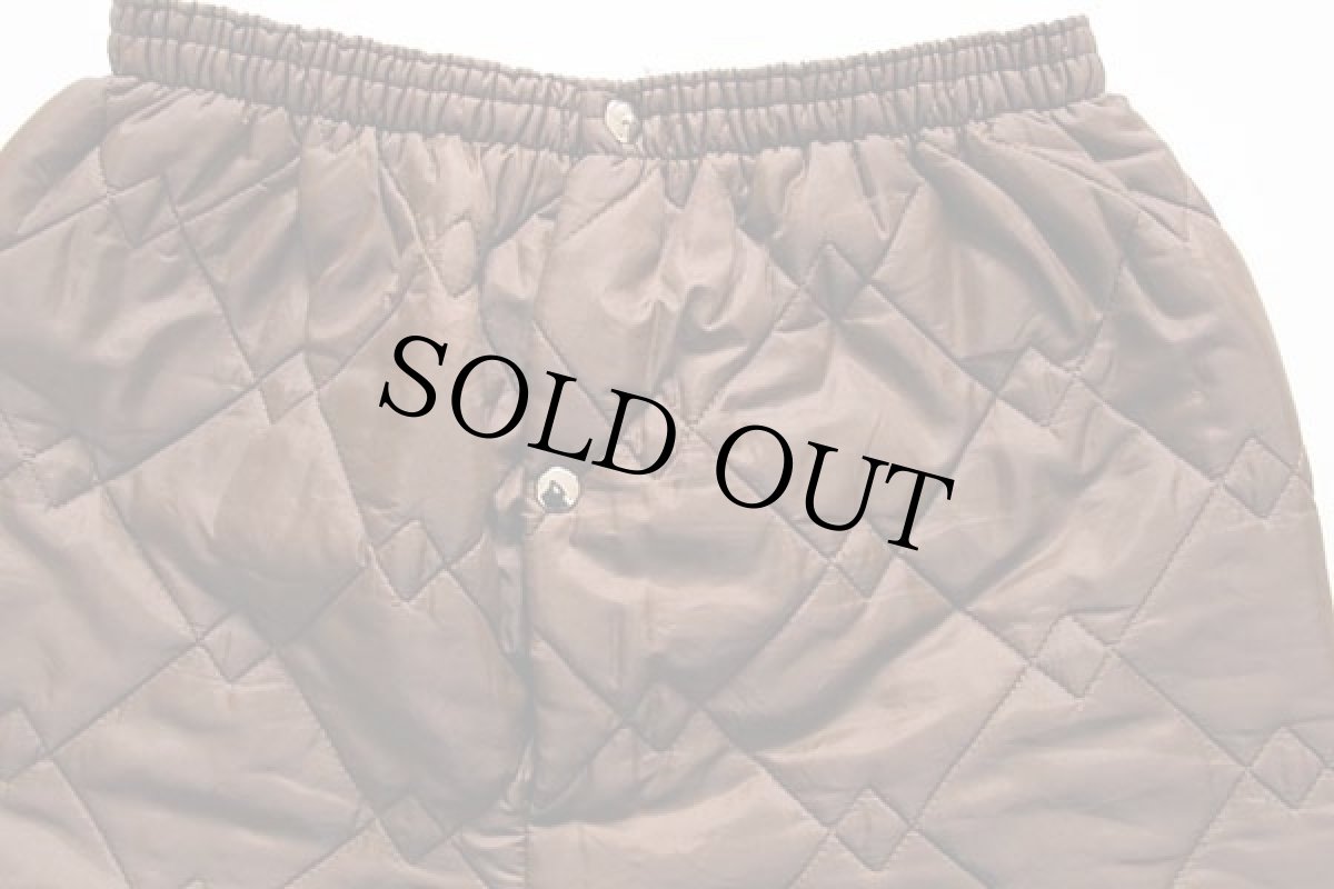 画像2: 70s UNKNOWN ナイロン キルティング ライナーパンツ 茶 (2)