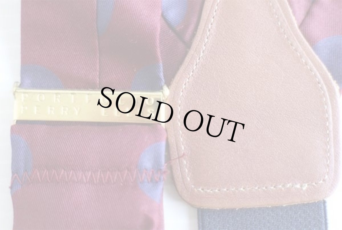 画像3: PERRY ELLIS ドット柄 ボタンタブ式 サスペンダー バーガンディ×紺★1063 (3)