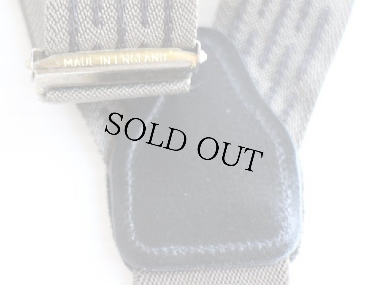 画像3: 英国製 織り柄 ボタンタブ式 サスペンダー グレーベージュ×黒★1059 (3)