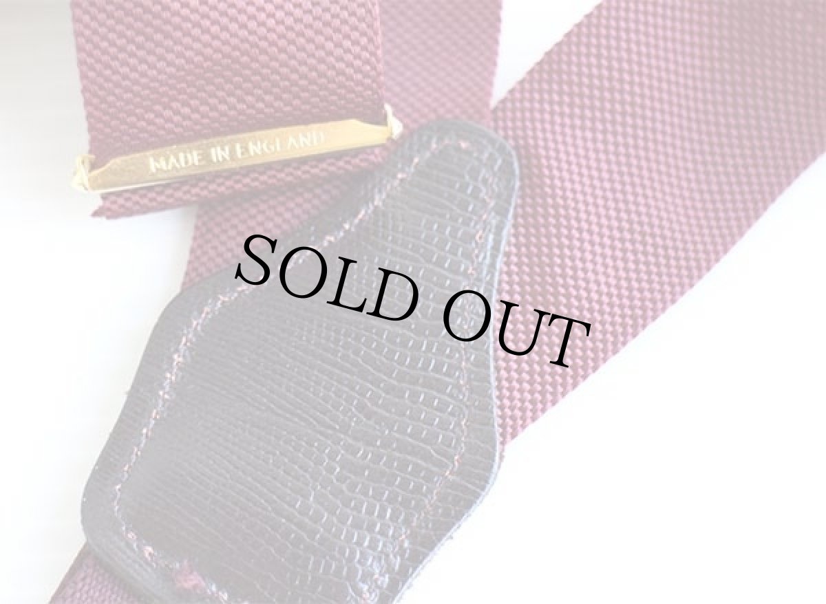 画像2: デッドストック★英国製 無地 ボタンタブ式 サスペンダー バーガンディ★1060 (2)