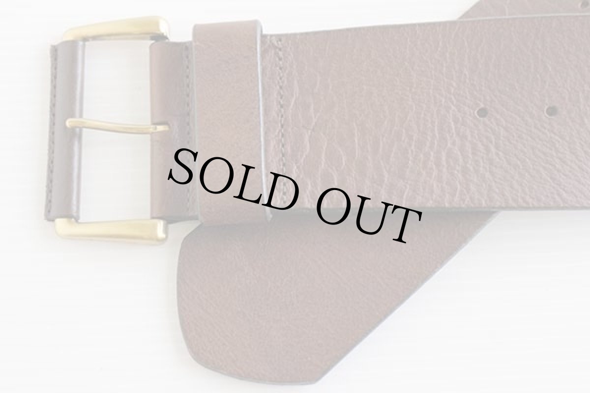 画像2: USA製 BANANA REPUBLICバナナリパブリック ワイド レザーベルト 焦げ茶 S★1144 (2)