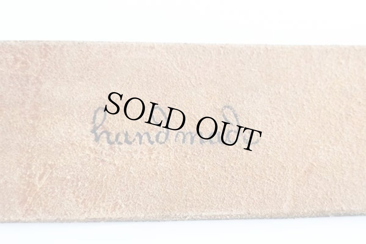 画像4: ビンテージ ハンドメイド ダブルバックル ワイド レザーベルト 黒 30★1141 (4)