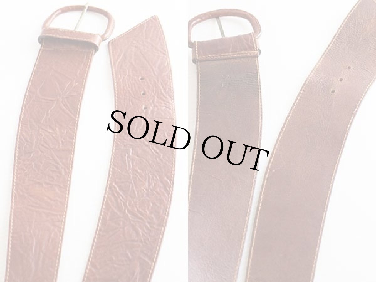 画像3: イタリア製 BANANA REPUBLICバナナリパブリック デザイン レザーベルト 茶 34/85★1143 (3)