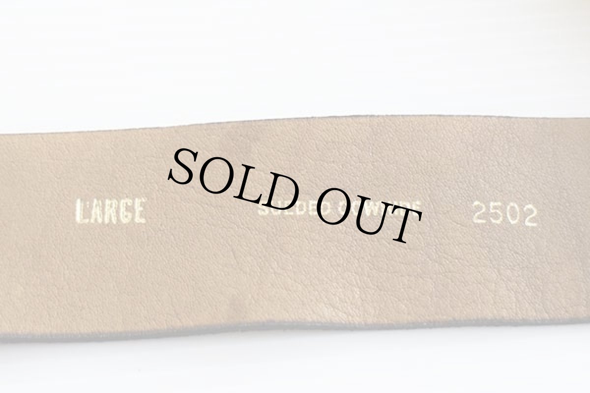 画像4: UNKNOWN カウハイド スエード レザーベルト 茶 L (4)