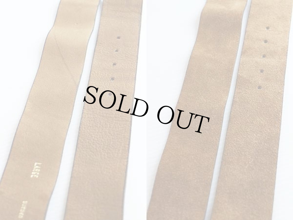 画像3: UNKNOWN カウハイド スエード レザーベルト 茶 L (3)