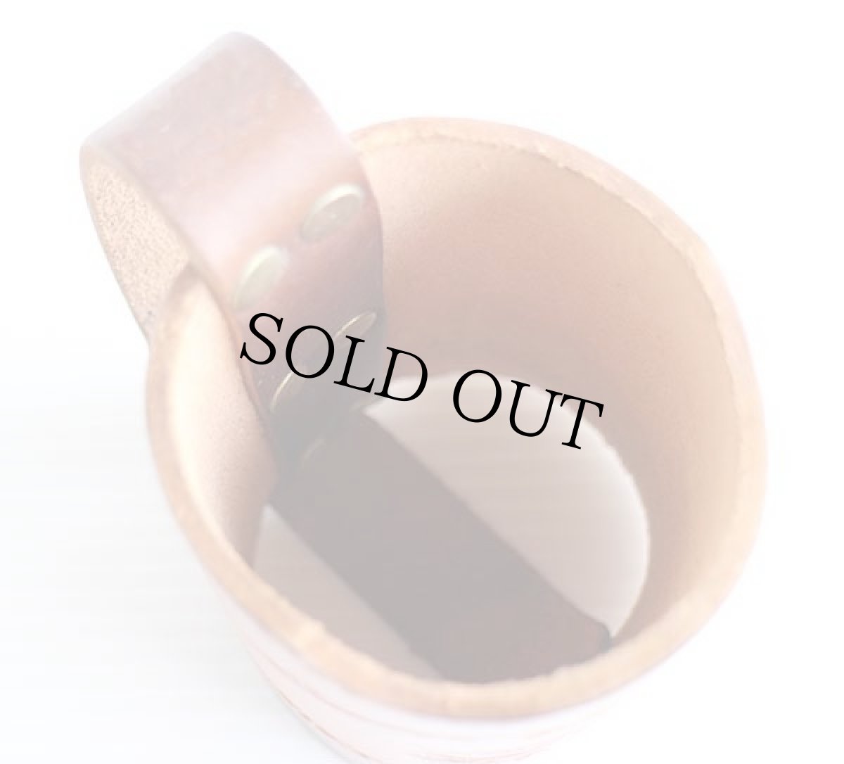 画像5: デッドストック★ハンドクラフト クマ カービングレザー カップホルダー (5)