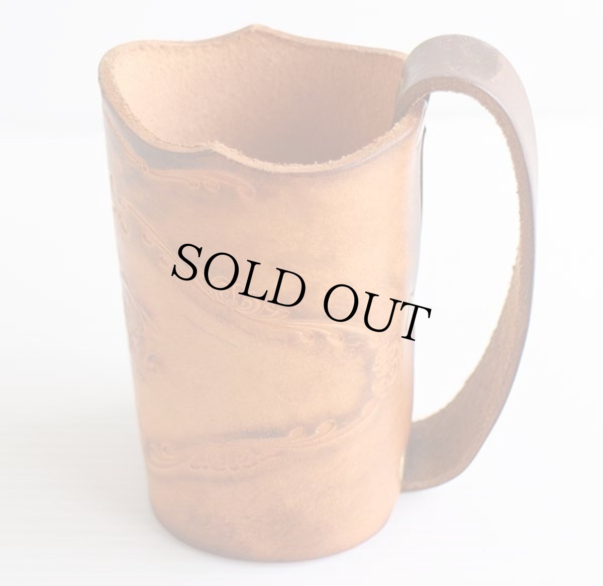 画像3: デッドストック★ハンドクラフト クマ カービングレザー カップホルダー (3)