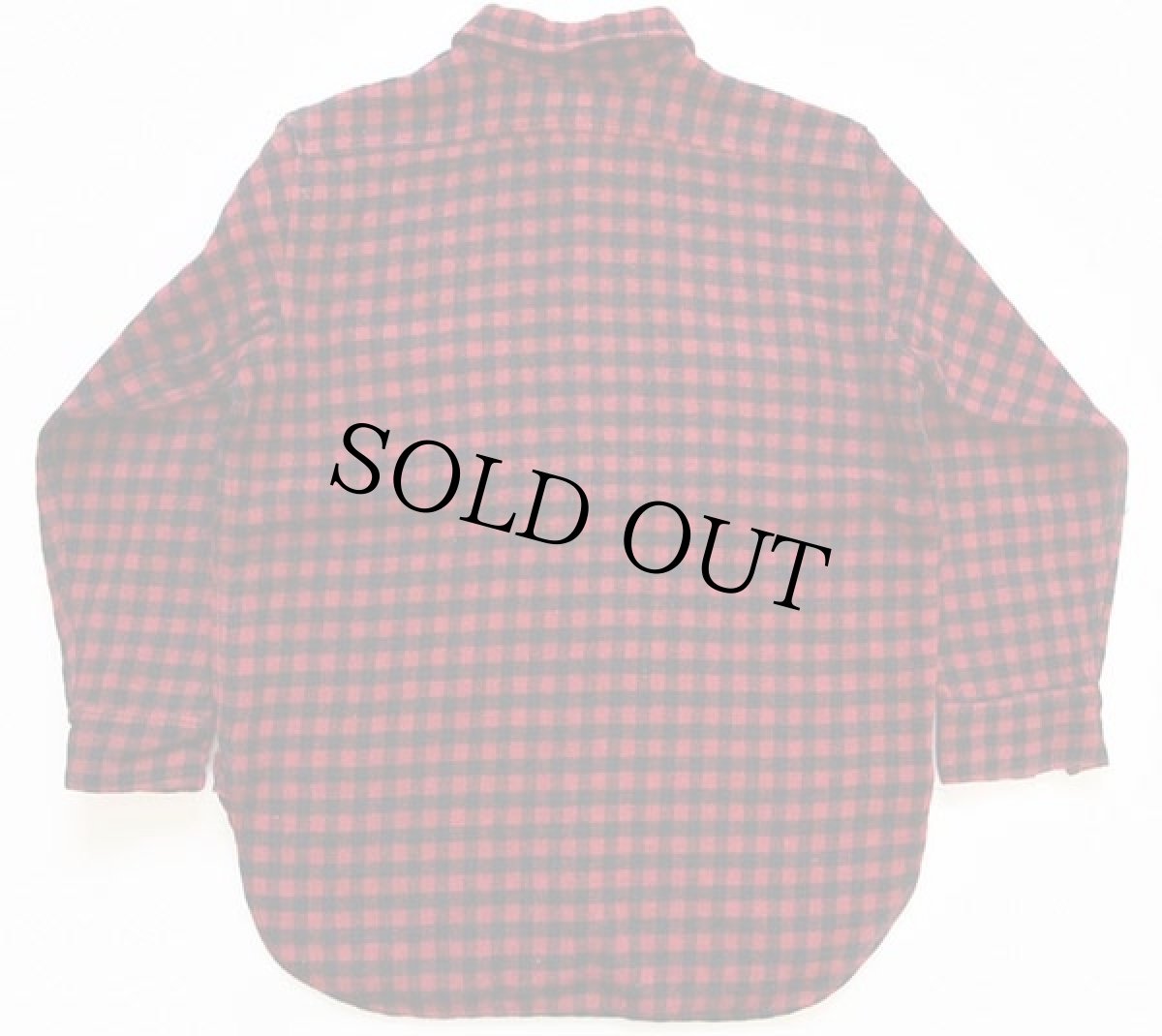 画像2: 40s REE-PAY チェック チンスト&マチ付き ウールシャツ 赤×黒 (2)