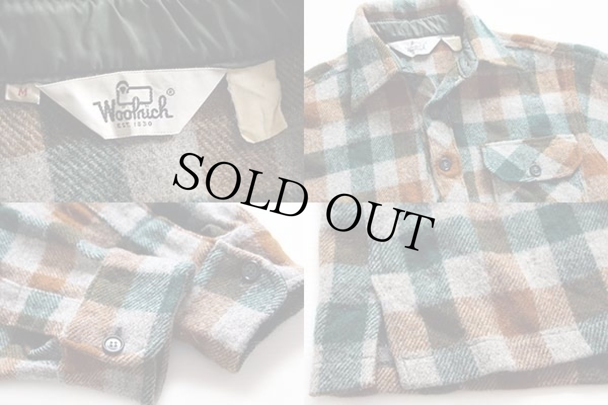 画像3: 70s Woolrichウールリッチ ブロックチェック プルオーバー ウールシャツ M (3)