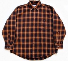 画像1: FILSONフィルソン オンブレチェック ボタンダウン ウールシャツ XL (1)