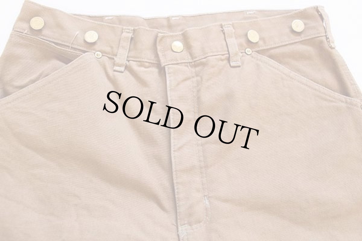 画像2: 80s USA製 carharttカーハート 100周年 キルティングライナー ダック地 ペインターパンツ 茶 w32 L30 (2)