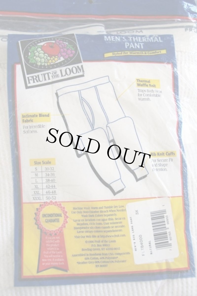 画像2: デッドストック★90s FRUIT OF THE LOOM サーマルパンツ ナチュラル XXXL★特大 (2)