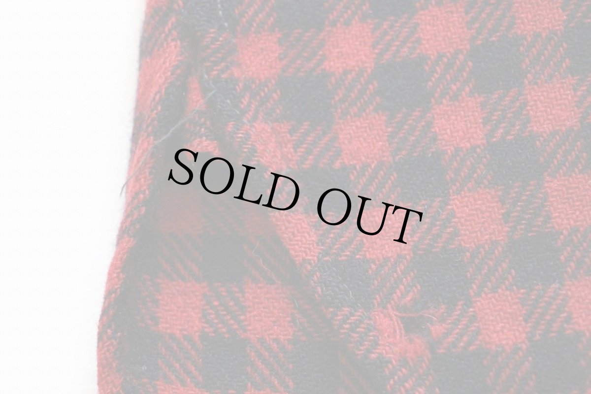 画像5: 40s REE-PAY チェック チンスト&マチ付き ウールシャツ 赤×黒 (5)